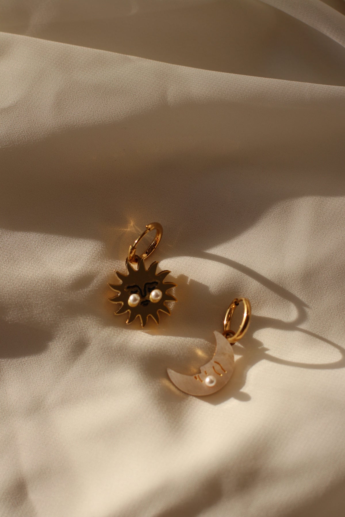 Moon and Sun Hoop Earrings