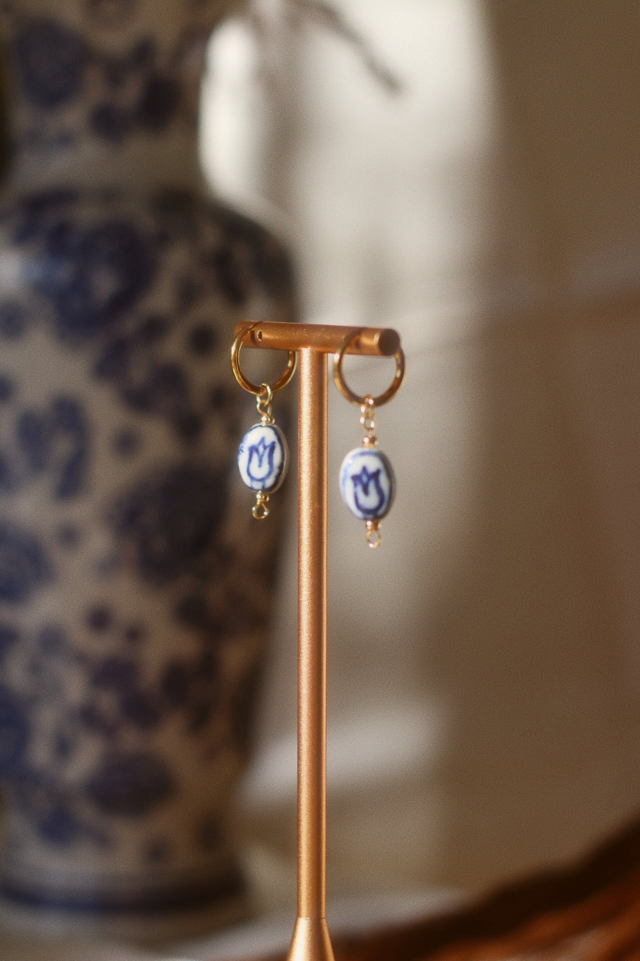 Oval talavera earrings