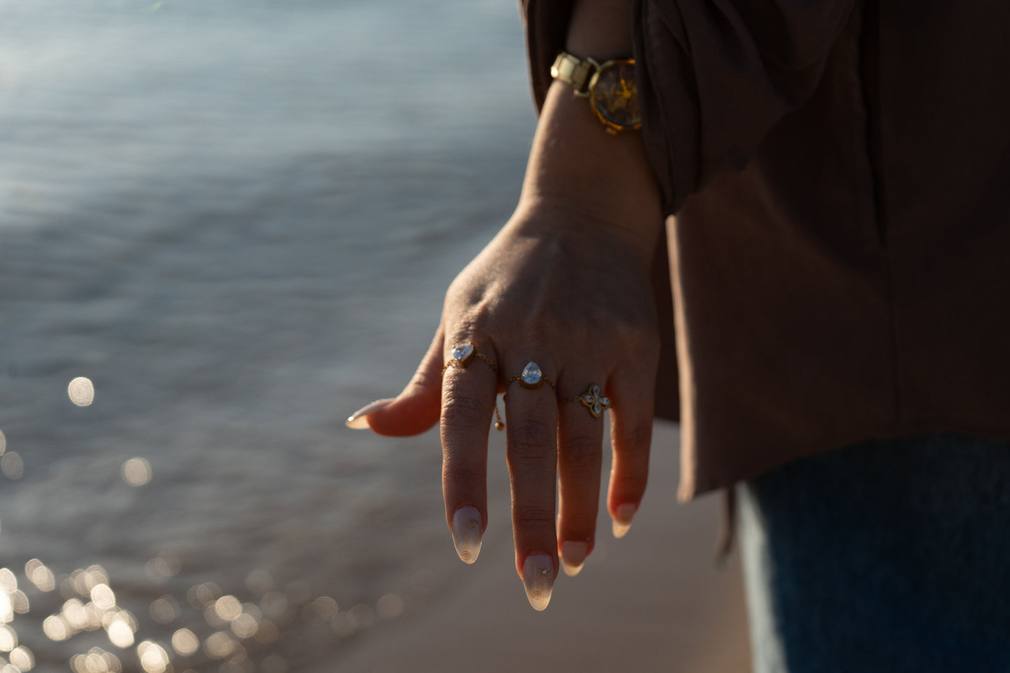 Crystal Clover Ring