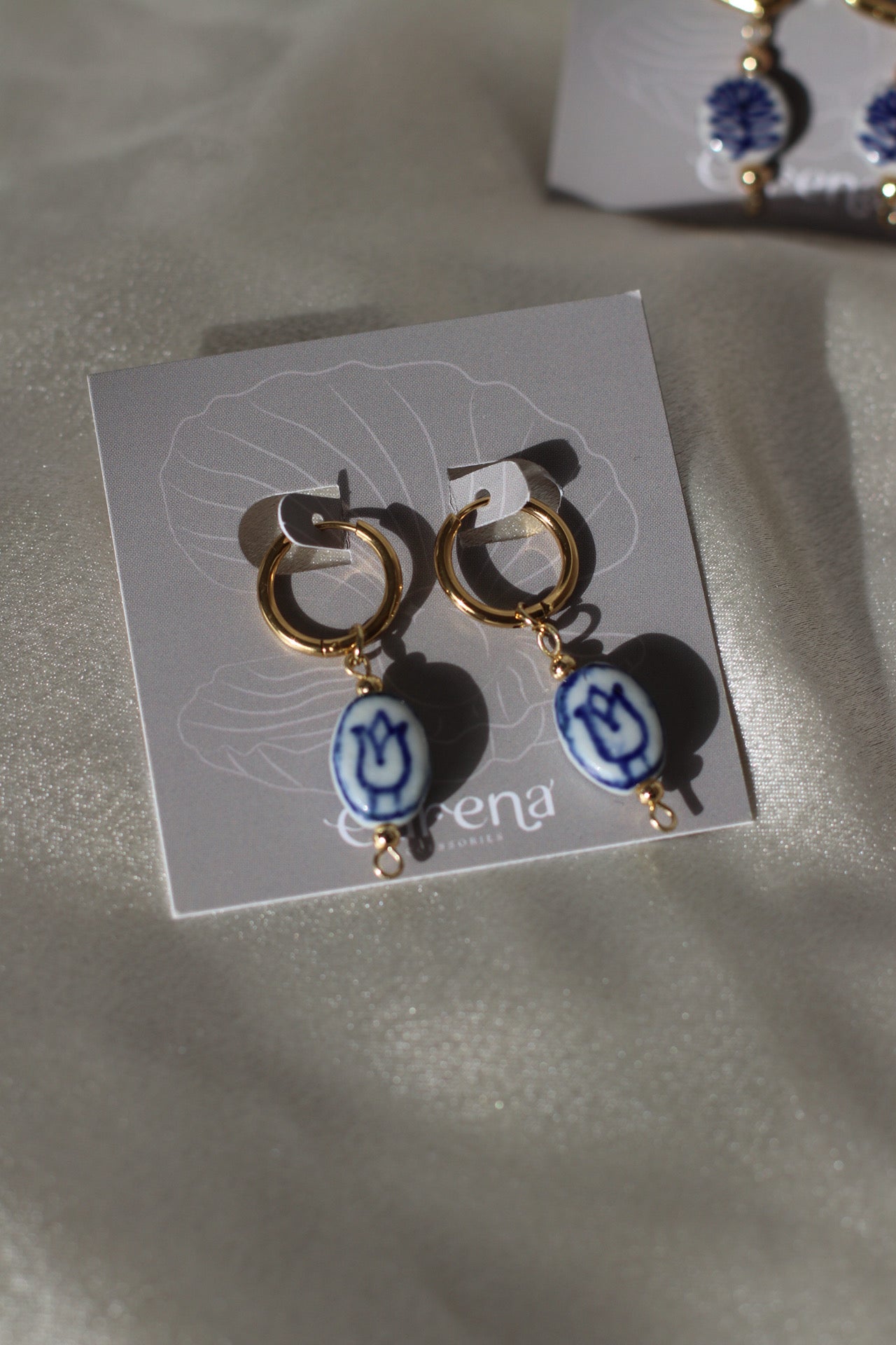 Oval talavera earrings